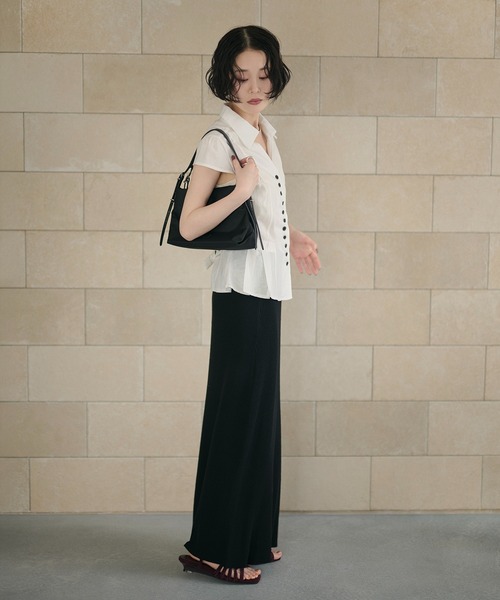 LAULEN（ローレン）の「multi button pleat peplum shirt /マルチボタンペプラムシャツ（シャツ/ブラウス・レディース・ベージュ/ホワイト・FREE）」の22枚目の写真