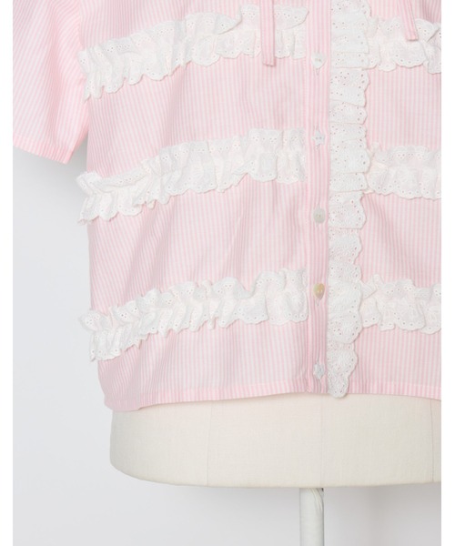 Lolime by mellfy memory(ロリミー バイ メルフィーメモリー)の「stripe frill hood shirts(シャツ/ブラウス・レディース・ピンク/ブルー・FREE)」の19枚目の写真