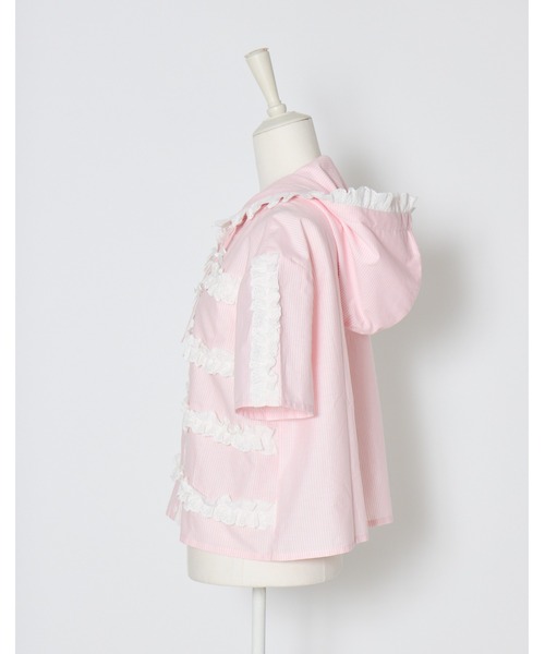 Lolime by mellfy memory(ロリミー バイ メルフィーメモリー)の「stripe frill hood shirts(シャツ/ブラウス・レディース・ピンク/ブルー・FREE)」の15枚目の写真