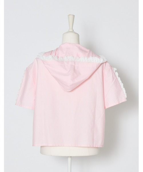 Lolime by mellfy memory(ロリミー バイ メルフィーメモリー)の「stripe frill hood shirts(シャツ/ブラウス・レディース・ピンク/ブルー・FREE)」の16枚目の写真