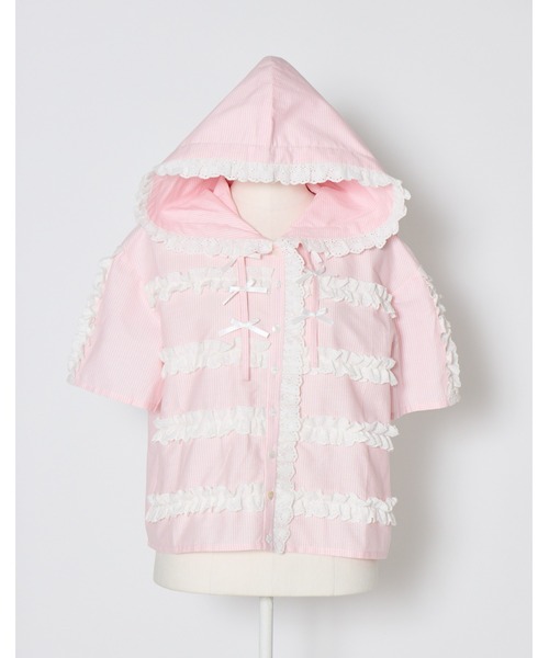 Lolime by mellfy memory(ロリミー バイ メルフィーメモリー)の「stripe frill hood shirts(シャツ/ブラウス・レディース・ピンク/ブルー・FREE)」の21枚目の写真