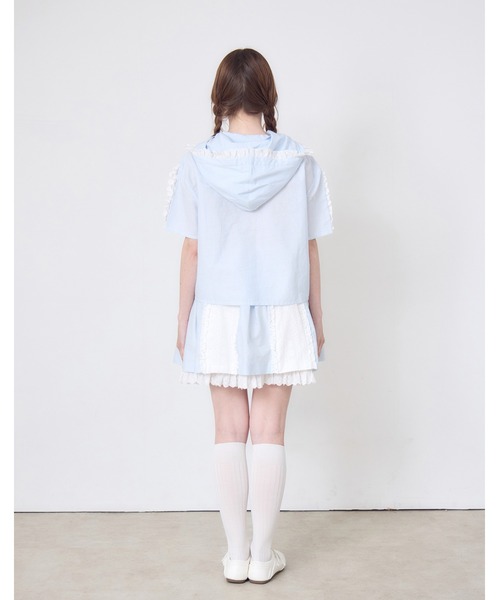Lolime by mellfy memory(ロリミー バイ メルフィーメモリー)の「stripe frill hood shirts(シャツ/ブラウス・レディース・ピンク/ブルー・FREE)」の12枚目の写真