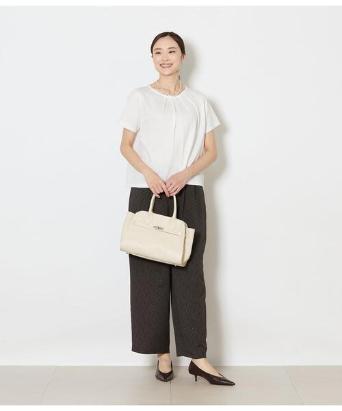 NEWYORKER(ニューヨーカー)の「【吸水速乾】格子サッカータックTシャツ(Tシャツ/カットソー・レディース・ライトグレー/ホワイト/サックスブルー・MEDIUM/LARGE)」の11枚目の写真