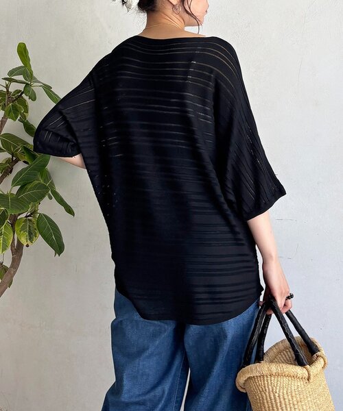 un dix cors(アンディコール)の「ネックレス付きシアーボーダープルオーバー(Tシャツ/カットソー・レディース・ブラック/ベージュ/オフホワイト・FREE)」の15枚目の写真