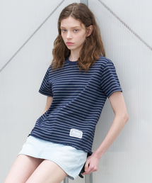 Rib-wave stripe T-shirt [KNSS06TS03]_Navy