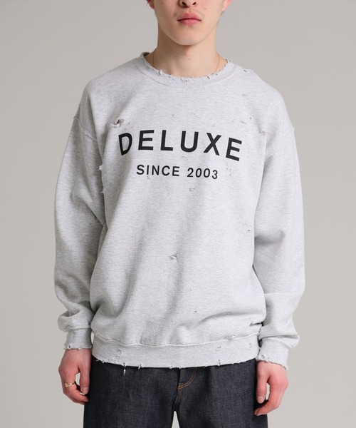 DELUXE(デラックス)の「DELUXE LOGO SAVAGE CREW(スウェット・メンズ・グレー・MEDIUM/SMALL)」の1枚目の写真