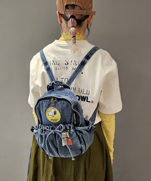 SNOOPY×OLD BETTY'S(スヌーピーカケルオールドベティーズ)の「スヌーピー【SNOOPY】Dumin Backpack(刺繍ワッペン)(バックパック/リュック・レディース・ブルー・FREE)」の6枚目の写真