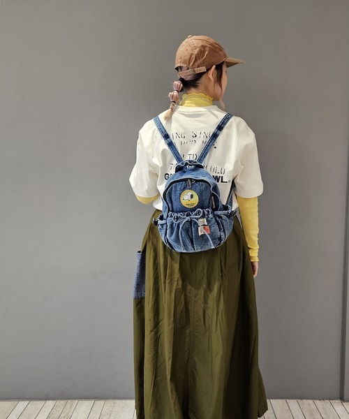 SNOOPY×OLD BETTY'S(スヌーピーカケルオールドベティーズ)の「スヌーピー【SNOOPY】Dumin Backpack(刺繍ワッペン)(バックパック/リュック・レディース・ブルー・FREE)」の7枚目の写真
