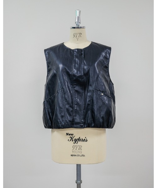 Julep(ジュレップ)の「Fake Leather Vest(ライダースジャケット・レディース・ベージュ/ブラック・FREE)」の17枚目の写真