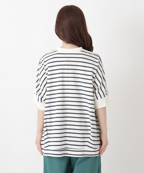 one'sterrace(ワンズテラス)の「コットンボーダー リブ袖プルオーバー(Tシャツ/カットソー・レディース・ブラック系8/アイボリー系8/ブルー系その他7・02)」の14枚目の写真
