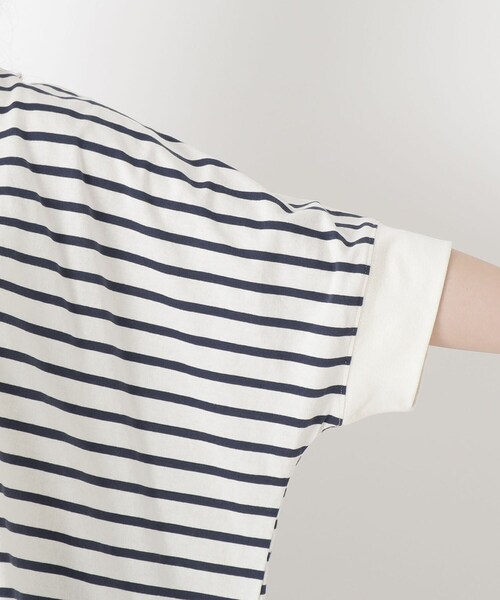 one'sterrace(ワンズテラス)の「コットンボーダー リブ袖プルオーバー(Tシャツ/カットソー・レディース・ブラック系8/アイボリー系8/ブルー系その他7・02)」の12枚目の写真
