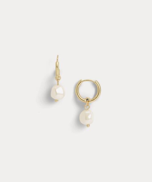 LAUREN RALPH LAUREN(ローレン ラルフ ローレン)の「ゴールドプレーテッド フェイクパール ハギー ピアス(ピアス(両耳用)・レディース・イエロー系2・ONE)」の4枚目の写真