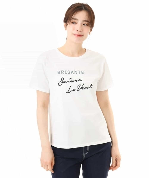 MK MICHEL KLEIN（エムケーミッシェルクラン）の「[UVカット/接触冷感/洗える]デザインロゴTシャツ（Tシャツ/カットソー・レディース・ネイビー/ホワイト・38）」の14枚目の写真