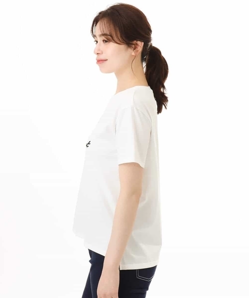 MK MICHEL KLEIN（エムケーミッシェルクラン）の「[UVカット/接触冷感/洗える]デザインロゴTシャツ（Tシャツ/カットソー・レディース・ネイビー/ホワイト・38）」の15枚目の写真