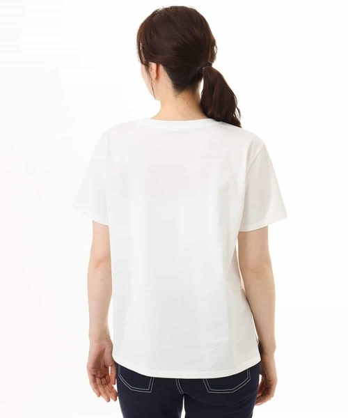 MK MICHEL KLEIN（エムケーミッシェルクラン）の「[UVカット/接触冷感/洗える]デザインロゴTシャツ（Tシャツ/カットソー・レディース・ネイビー/ホワイト・38）」の16枚目の写真