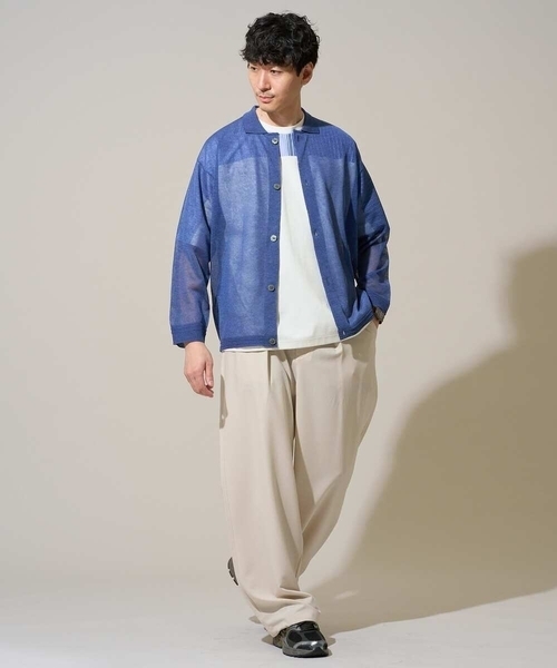 a.v.v（アーヴェヴェ）の「【洗濯機で洗える】ストライプドルマンキリカエカットソー（Tシャツ/カットソー・メンズ・ブラック/ホワイト・50/48/46）」の12枚目の写真