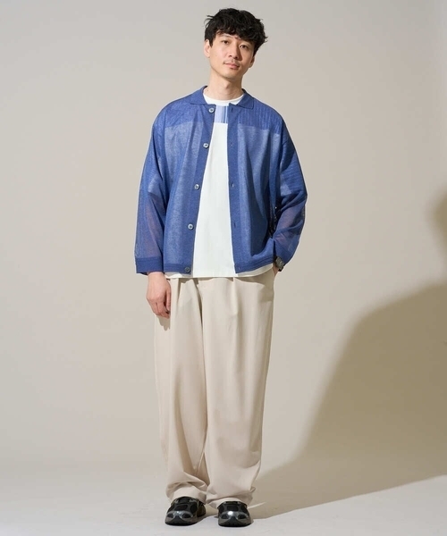a.v.v（アーヴェヴェ）の「【洗濯機で洗える】ストライプドルマンキリカエカットソー（Tシャツ/カットソー・メンズ・ブラック/ホワイト・50/48/46）」の11枚目の写真
