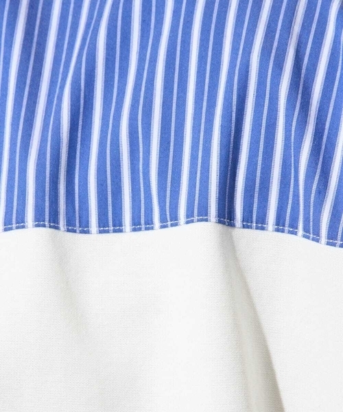 a.v.v（アーヴェヴェ）の「【洗濯機で洗える】ストライプドルマンキリカエカットソー（Tシャツ/カットソー・メンズ・ブラック/ホワイト・50/48/46）」の4枚目の写真