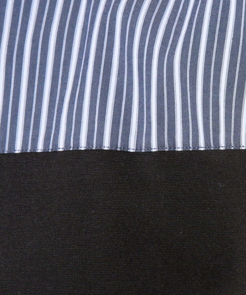 a.v.v（アーヴェヴェ）の「【洗濯機で洗える】ストライプドルマンキリカエカットソー（Tシャツ/カットソー・メンズ・ブラック/ホワイト・50/48/46）」の3枚目の写真