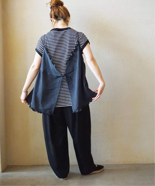 JOURNAL STANDARD LUXE(ジャーナルスタンダード ラックス)の「ダブルフェイス カームパンツ(その他パンツ・レディース・ブラック/ネイビー・FREE)」の3枚目の写真