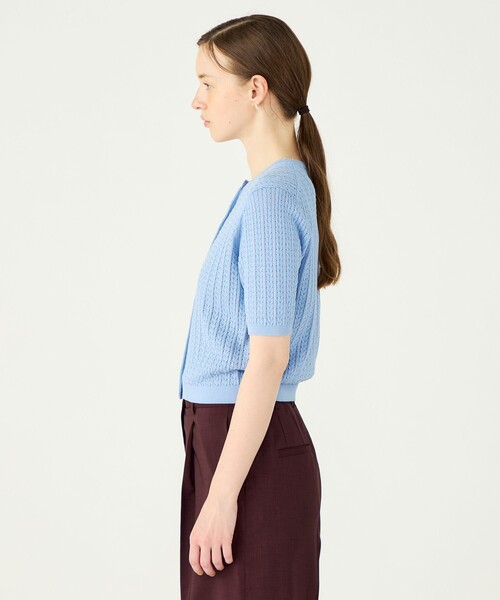 BALLSEY(ボールジィ)の「ミニケーブル ショートスリーブカーディガン(カーディガン/ボレロ・レディース・ライトブルー/ホワイト・S)」の5枚目の写真