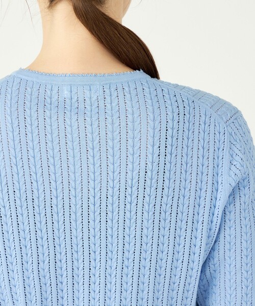 BALLSEY(ボールジィ)の「ミニケーブル ショートスリーブカーディガン(カーディガン/ボレロ・レディース・ライトブルー/ホワイト・S)」の8枚目の写真