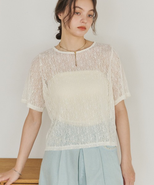 トップス VINTAGE PERFUME SMELL SHEER TOP VINTAGE PERFUME SMELL SHEER TOP（Tシャツ/カットソー）｜Ameri