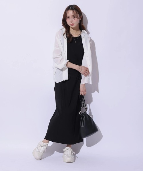 Mystrada（マイストラーダ）の「ドロストカットワンピ（ワンピース・レディース・ブラック/ダークブラウン/キャメル・38/36）」の12枚目の写真