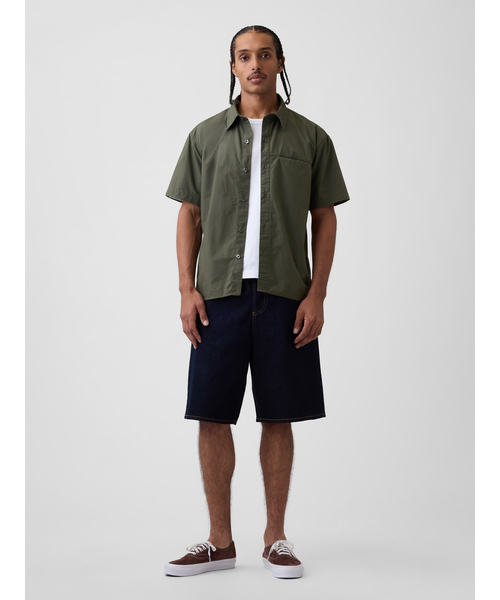 GAP(ギャップ)の「ポプリン リラックスフィットシャツ(シャツ/ブラウス・メンズ・グリーン/ネイビー・S/XS/XL/L/M)」の3枚目の写真