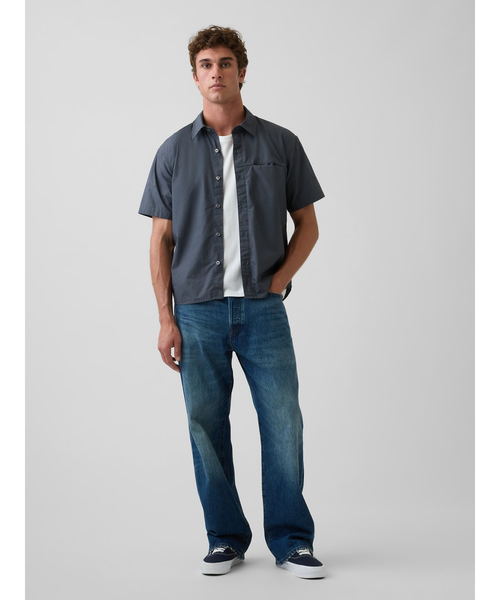GAP(ギャップ)の「ポプリン リラックスフィットシャツ(シャツ/ブラウス・メンズ・グリーン/ネイビー・S/XS/XL/L/M)」の4枚目の写真