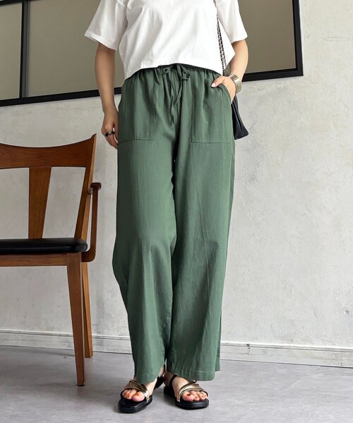 un dix cors(アンディコール)の「【WEB限定】麻イージーパンツ(その他パンツ・レディース・チャコールグレー/カーキ/マスタード・FREE)」の7枚目の写真