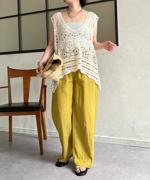 un dix cors(アンディコール)の「【WEB限定】麻イージーパンツ(その他パンツ・レディース・チャコールグレー/カーキ/マスタード・FREE)」の13枚目の写真