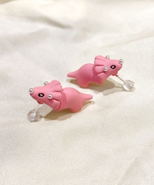 boemy（ボエミー）の「アニマル モチーフ ピアス（ピアス（両耳用）・レディース・オレンジ/ホワイト/ブルー/グレー/ピンク・FREE）」の4枚目の写真