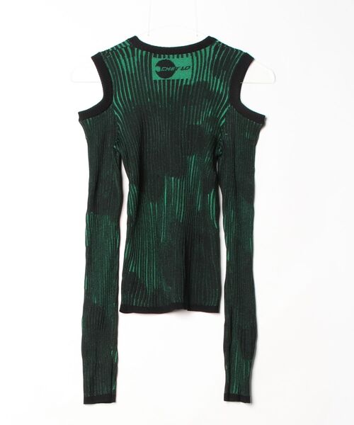 TATRAS CONCEPT STORE（タトラスコンセプトストア）の「CHET LO(チェット・ロー) FLOWER CUT OUT TOP（ニット/セーター・レディース・グリーン・1）」の2枚目の写真