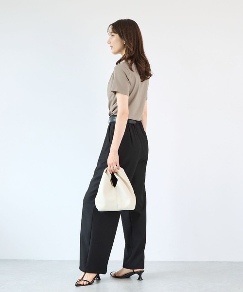 Futier land(フューティアランド)の「【接触冷感】レース見えドレープ半袖トップス(Tシャツ/カットソー・レディース・ミント/ブラック/ホワイト/モカ・FREE)」の21枚目の写真