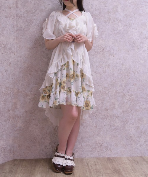axes femme(アクシーズファム)の「フィッシュテール楊柳ガウン(カーディガン/ボレロ・レディース・サックスブルー/ピンク/キナリ・FREE)」の16枚目の写真