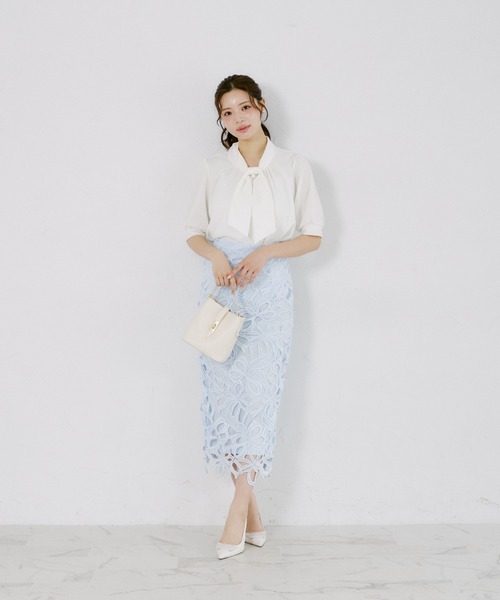 tocco closet（トッコ　クローゼット）の「【ZOZO限定】カットジョーゼットタイブラウス（シャツ/ブラウス・レディース・ブルーグリーン/オフホワイト・M）」の3枚目の写真