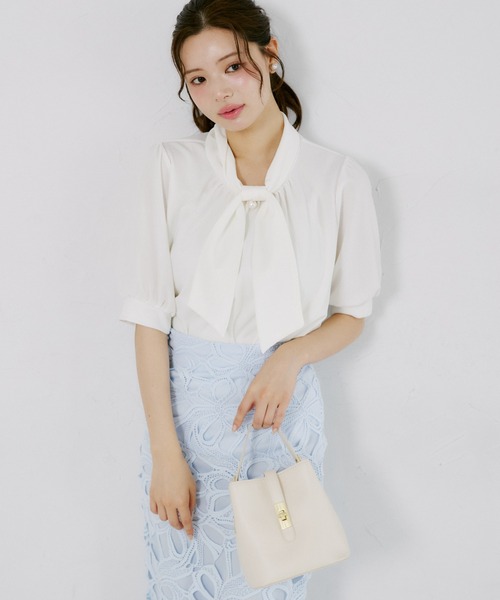 tocco closet（トッコ　クローゼット）の「【ZOZO限定】カットジョーゼットタイブラウス（シャツ/ブラウス・レディース・ブルーグリーン/オフホワイト・M）」の5枚目の写真