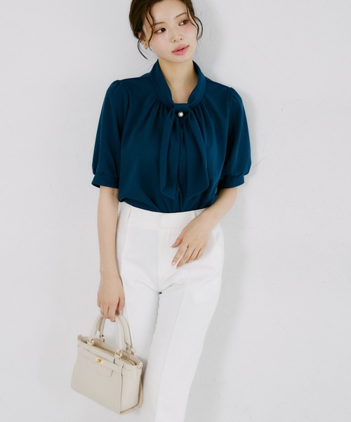 tocco closet（トッコ　クローゼット）の「【ZOZO限定】カットジョーゼットタイブラウス（シャツ/ブラウス・レディース・ブルーグリーン/オフホワイト・M）」の11枚目の写真