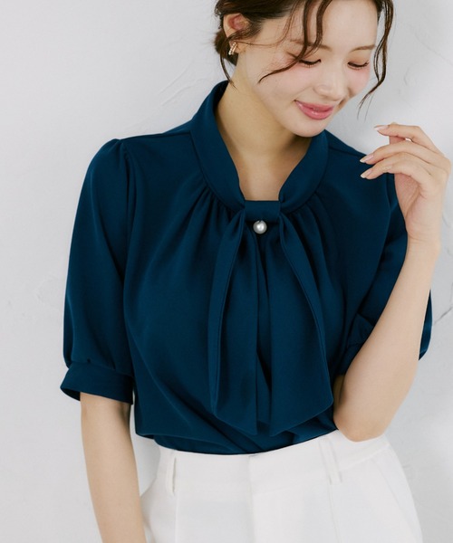 tocco closet（トッコ　クローゼット）の「【ZOZO限定】カットジョーゼットタイブラウス（シャツ/ブラウス・レディース・ブルーグリーン/オフホワイト・M）」の13枚目の写真