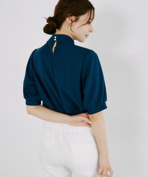 tocco closet（トッコ　クローゼット）の「【ZOZO限定】カットジョーゼットタイブラウス（シャツ/ブラウス・レディース・ブルーグリーン/オフホワイト・M）」の14枚目の写真