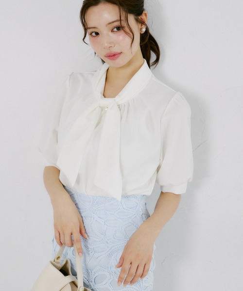tocco closet（トッコ　クローゼット）の「【ZOZO限定】カットジョーゼットタイブラウス（シャツ/ブラウス・レディース・ブルーグリーン/オフホワイト・M）」の6枚目の写真