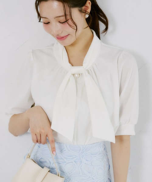 tocco closet（トッコ　クローゼット）の「【ZOZO限定】カットジョーゼットタイブラウス（シャツ/ブラウス・レディース・ブルーグリーン/オフホワイト・M）」の7枚目の写真