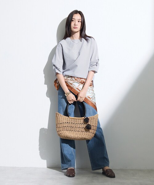 INDIVI(インディヴィ)の「【撥水/UVケア】ねじり袖サッカートップス(Tシャツ/カットソー・レディース・ホワイト/ネイビー系2/ブラック/イエロー系9・15 /05/34/38/19/13)」の17枚目の写真