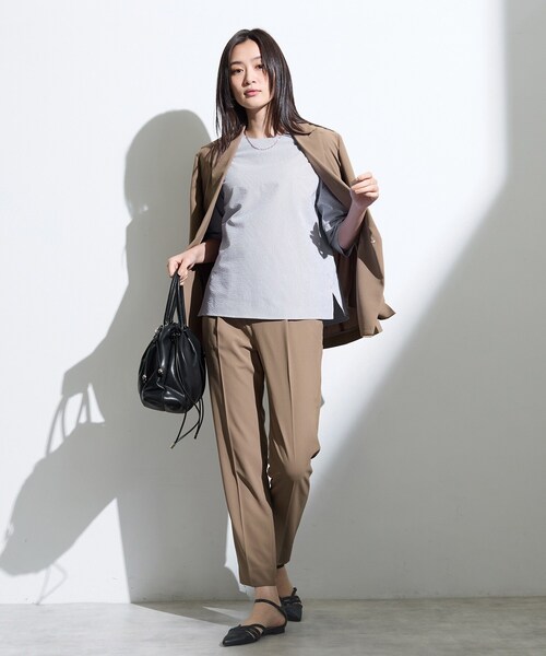 INDIVI(インディヴィ)の「【撥水/UVケア】ねじり袖サッカートップス(Tシャツ/カットソー・レディース・ホワイト/ネイビー系2/ブラック/イエロー系9・15 /05/34/38/19/13)」の18枚目の写真