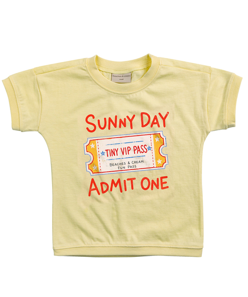 BEACHESAND CREAM KIDS（ビーチスアンドクリームキッズ）の「ファンパス半袖Tシャツ 5色（Tシャツ/カットソー・レディース・クリーム/レモンイエロー/ライトピンク/ライトブルー/グリーン・S(110)/M(120)/L(130)）」の4枚目の写真