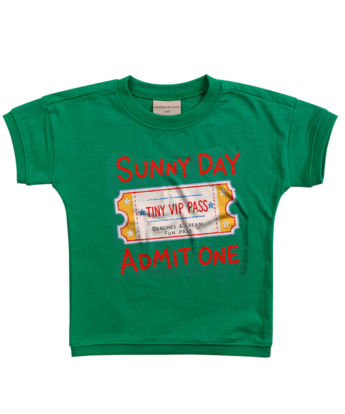 BEACHESAND CREAM KIDS（ビーチスアンドクリームキッズ）の「ファンパス半袖Tシャツ 5色（Tシャツ/カットソー・レディース・クリーム/レモンイエロー/ライトピンク/ライトブルー/グリーン・S(110)/M(120)/L(130)）」の2枚目の写真