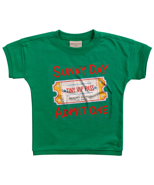 BEACHESAND CREAM KIDS（ビーチスアンドクリームキッズ）の「ファンパス半袖Tシャツ 5色（Tシャツ/カットソー・レディース・クリーム/レモンイエロー/ライトピンク/ライトブルー/グリーン・S(110)/M(120)/L(130)）」の9枚目の写真