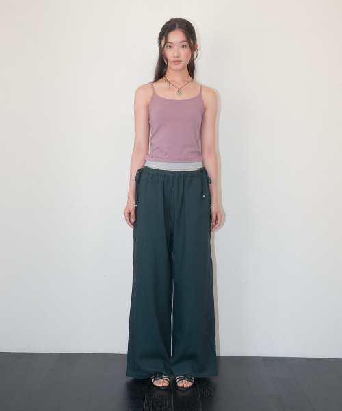 HOMEBODY THINGS（ホームバディ ティングズ）の「Linen Wide String Pants (NAVY)（その他パンツ・レディース・その他・FREE）」の2枚目の写真