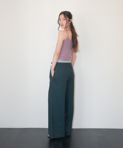 HOMEBODY THINGS（ホームバディ ティングズ）の「Linen Wide String Pants (NAVY)（その他パンツ・レディース・その他・FREE）」の3枚目の写真